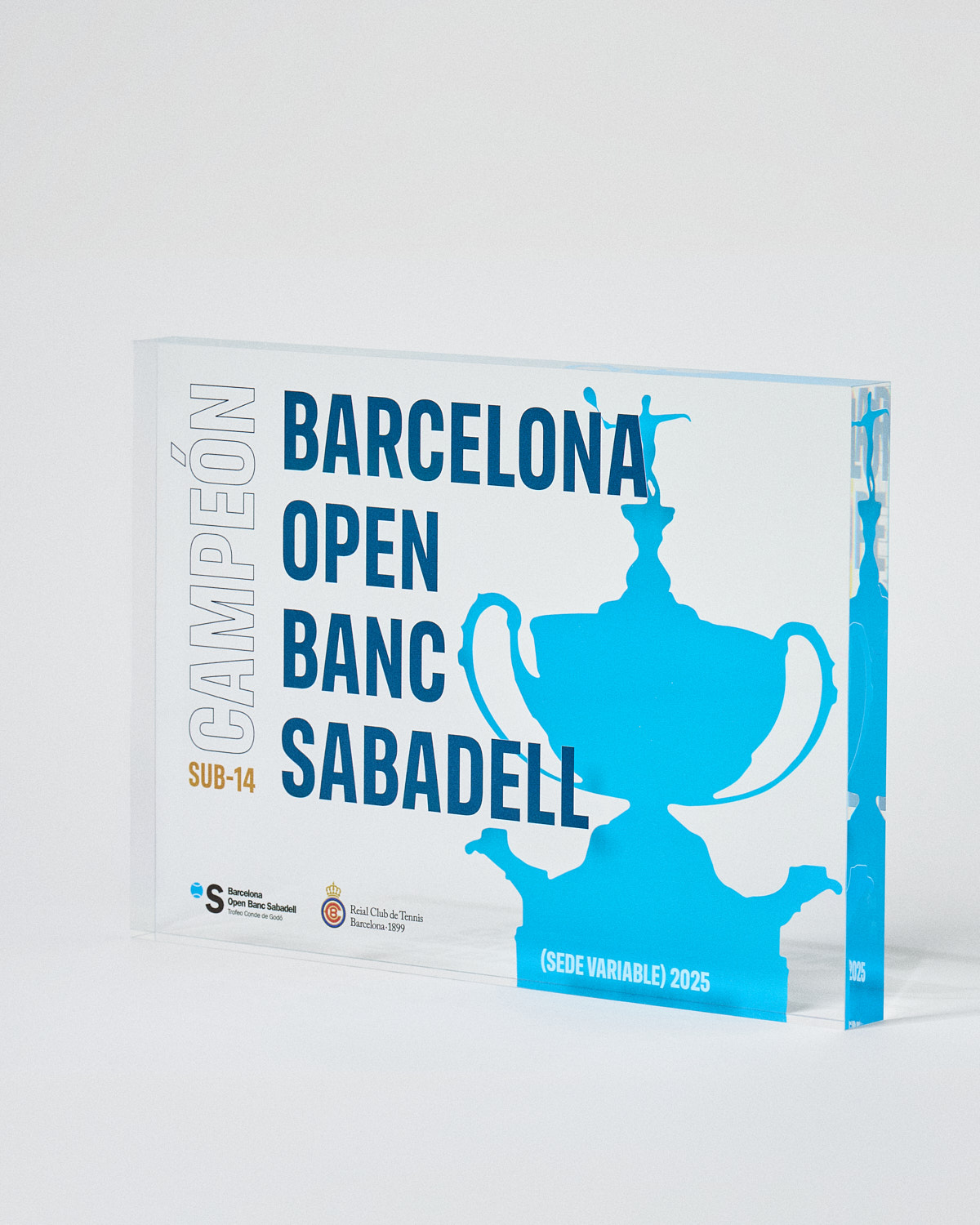 Gepersonaliseerde acryl plaquette Barcelona Open Banc Sabadell Sustain Awards